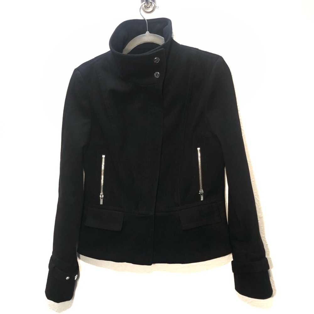 Express black cropped pea coat, size medium